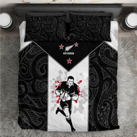 New Zealand Player Rugby Bedding Set World Cup 2023 Maori Pattern LT05 Black - Polynesian Pride