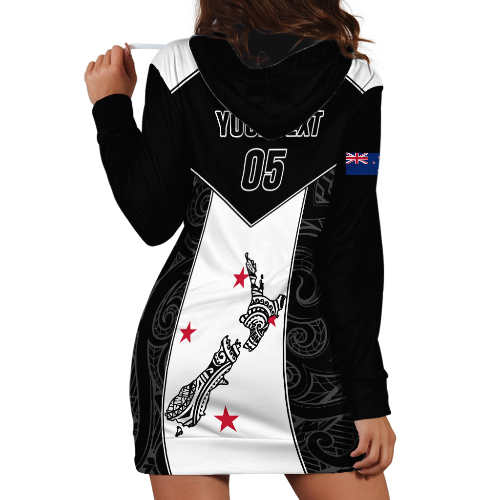 Custom New Zealand Player Rugby Hoodie Dress World Cup 2023 Maori Pattern LT05 - Polynesian Pride