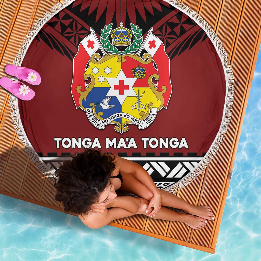 Tonga Constitution Day Beach Blanket Tongan Kupesi Ngatu Pattern LT05 - Polynesian Pride