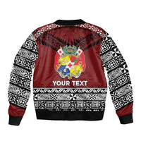 Personalised Tonga Constitution Day Bomber Jacket Tongan Kupesi Ngatu Pattern