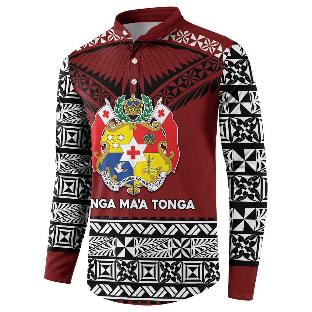 Personalised Tonga Constitution Day Button Sweatshirt Tongan Kupesi Ngatu Pattern LT05 - Polynesian Pride