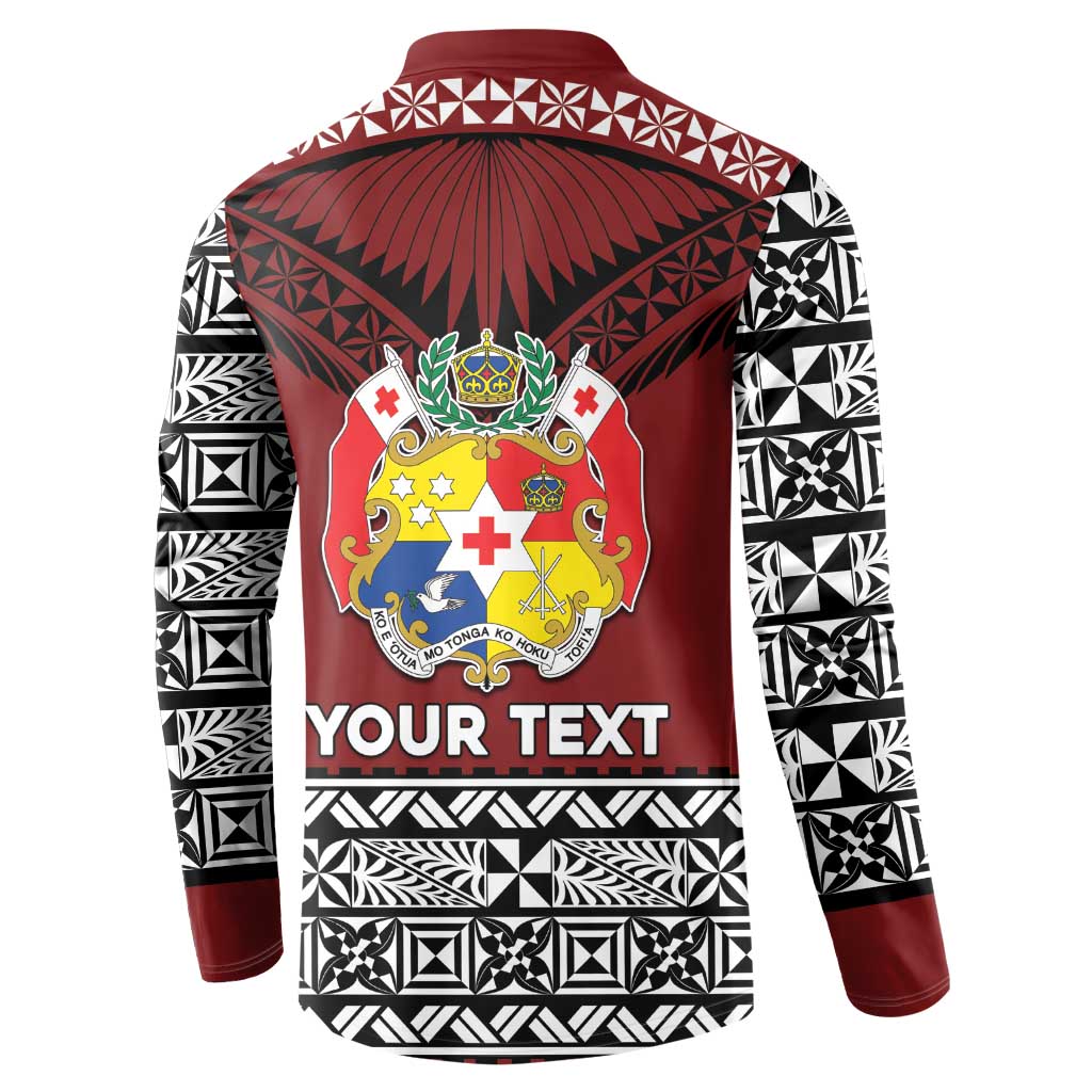 Personalised Tonga Constitution Day Button Sweatshirt Tongan Kupesi Ngatu Pattern LT05 - Polynesian Pride