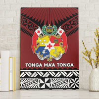 Tonga Constitution Day Canvas Wall Art Tongan Kupesi Ngatu Pattern LT05 Without Frame Red - Polynesian Pride