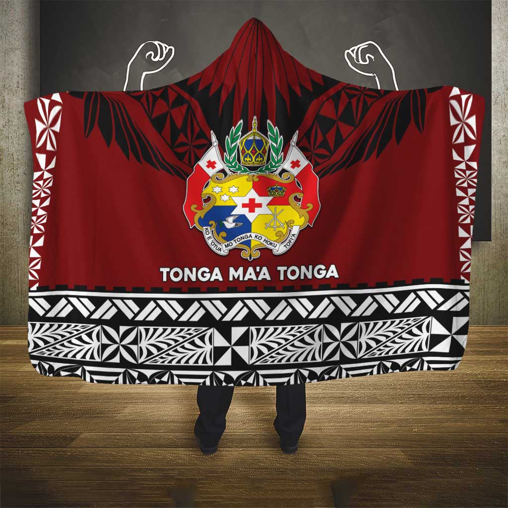 Tonga Constitution Day Hooded Blanket Tongan Kupesi Ngatu Pattern LT05 - Polynesian Pride