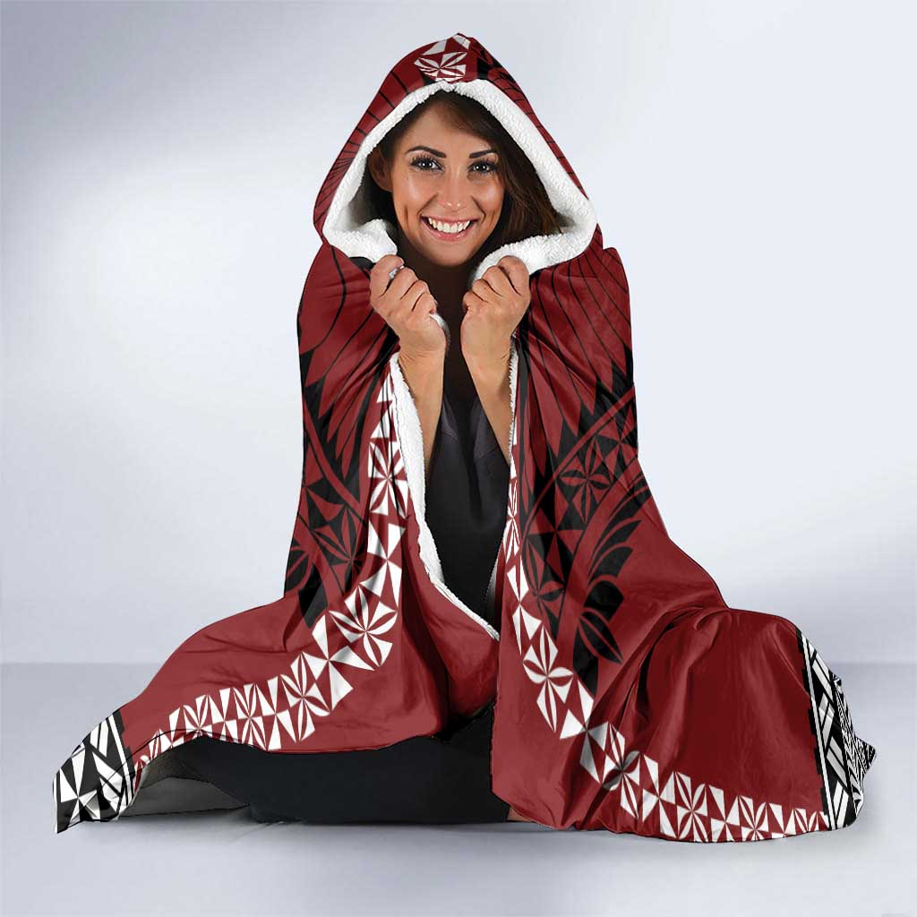 Tonga Constitution Day Hooded Blanket Tongan Kupesi Ngatu Pattern LT05 - Polynesian Pride
