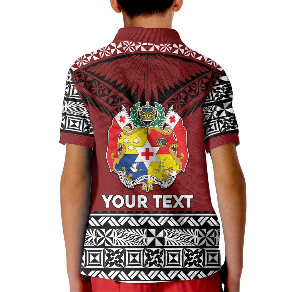 Personalised Tonga Constitution Day Kid Polo Shirt Tongan Kupesi Ngatu Pattern