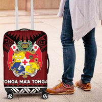 Tonga Constitution Day Luggage Cover Tongan Kupesi Ngatu Pattern LT05 Red - Polynesian Pride