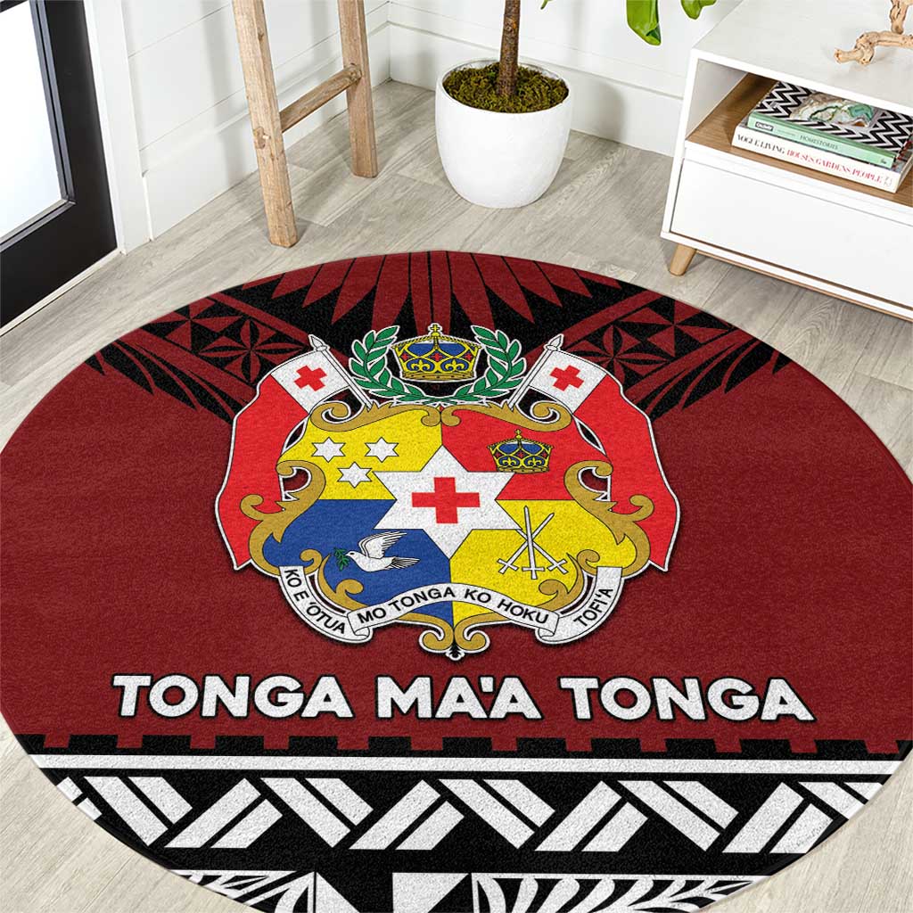 Tonga Constitution Day Round Carpet Tongan Kupesi Ngatu Pattern