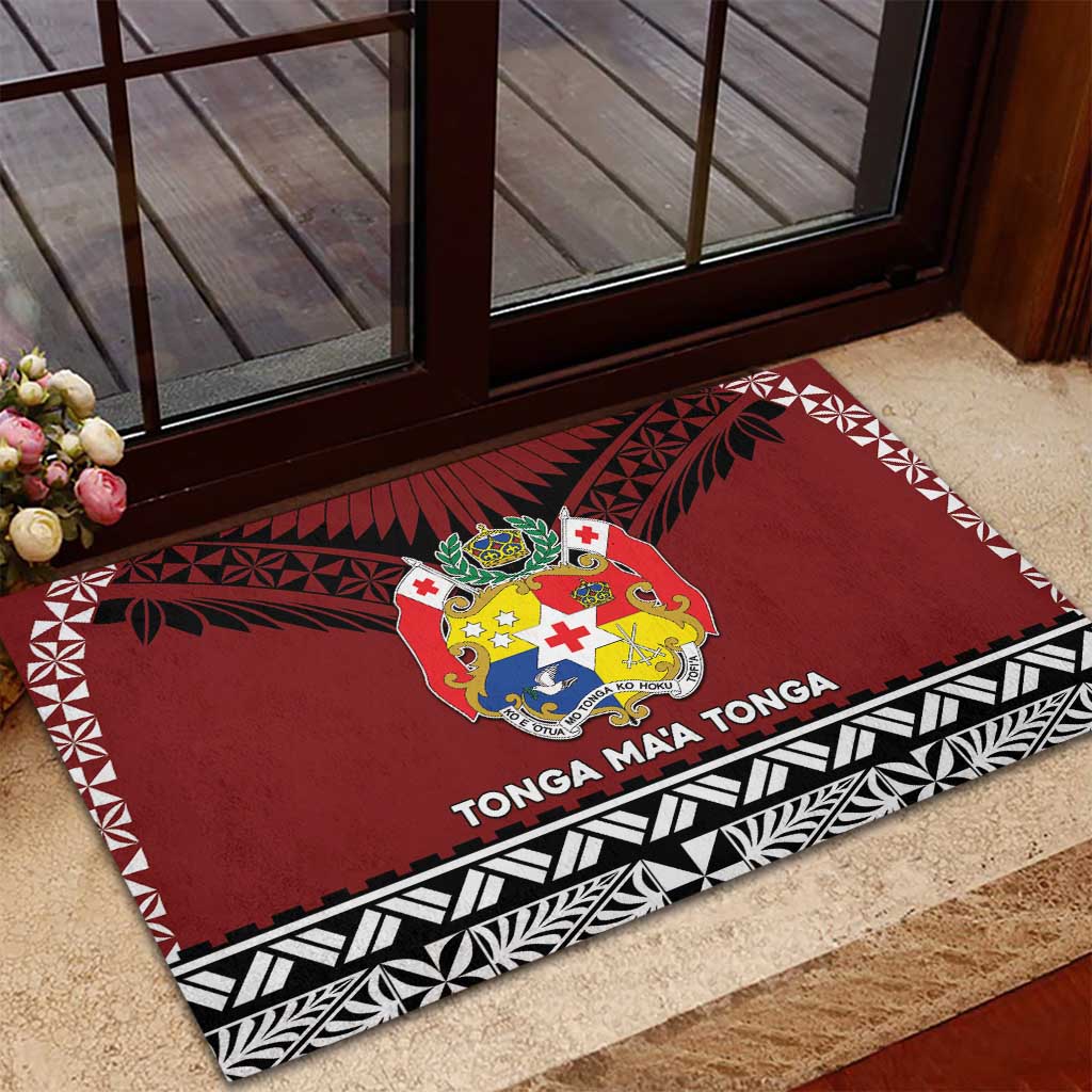 Tonga Constitution Day Rubber Doormat Tongan Kupesi Ngatu Pattern LT05 - Polynesian Pride