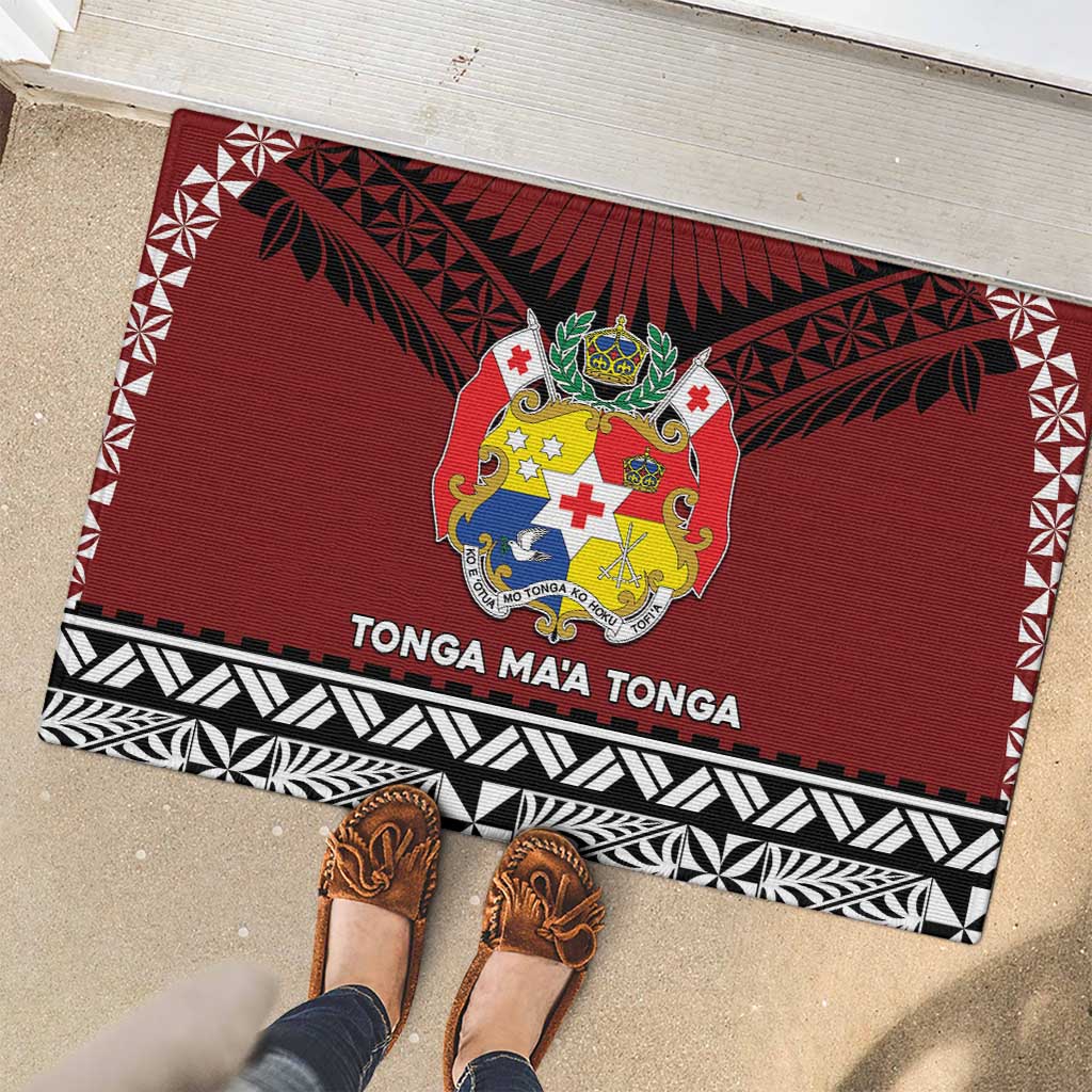 Tonga Constitution Day Rubber Doormat Tongan Kupesi Ngatu Pattern LT05 - Polynesian Pride