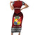 Personalised Tonga Constitution Day Short Sleeve Bodycon Dress Tongan Kupesi Ngatu Pattern