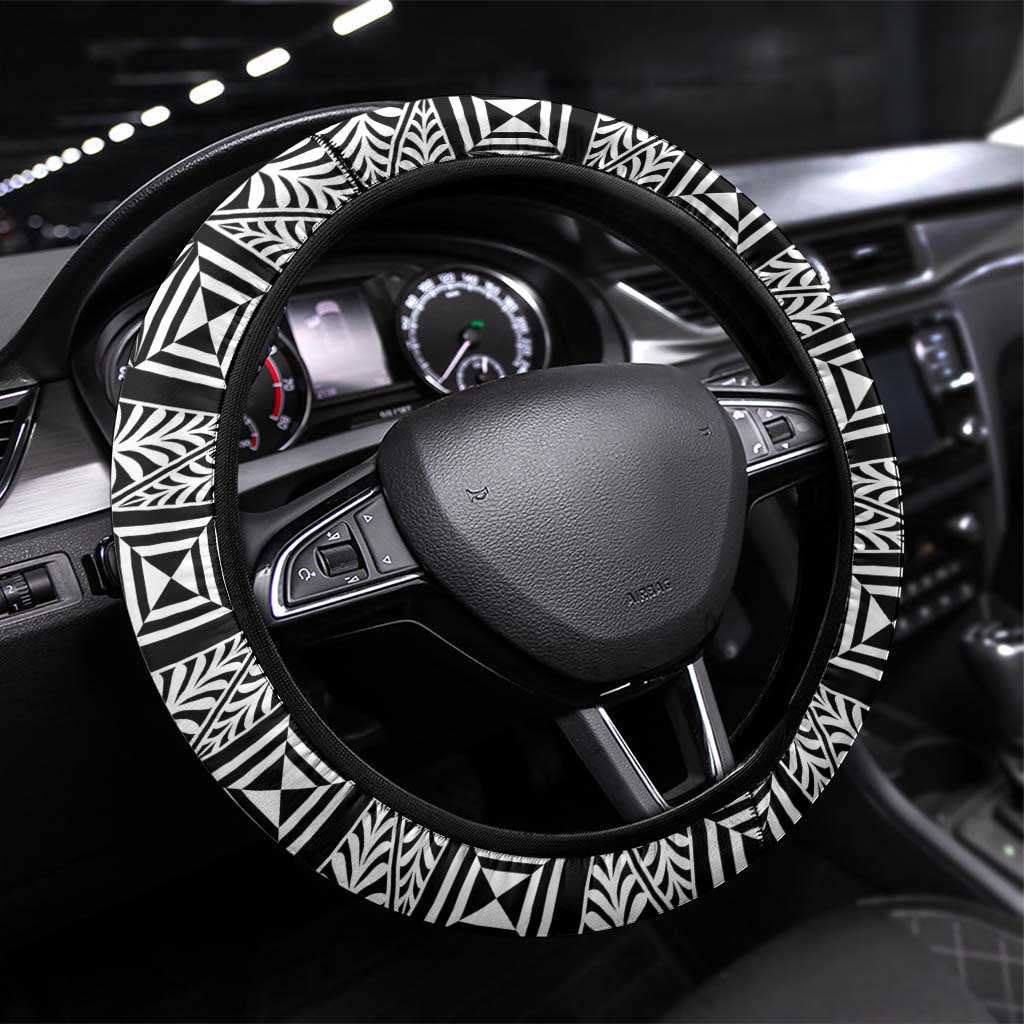 Tonga Constitution Day Steering Wheel Cover Tongan Kupesi Ngatu Pattern LT05 Universal Fit Red - Polynesian Pride