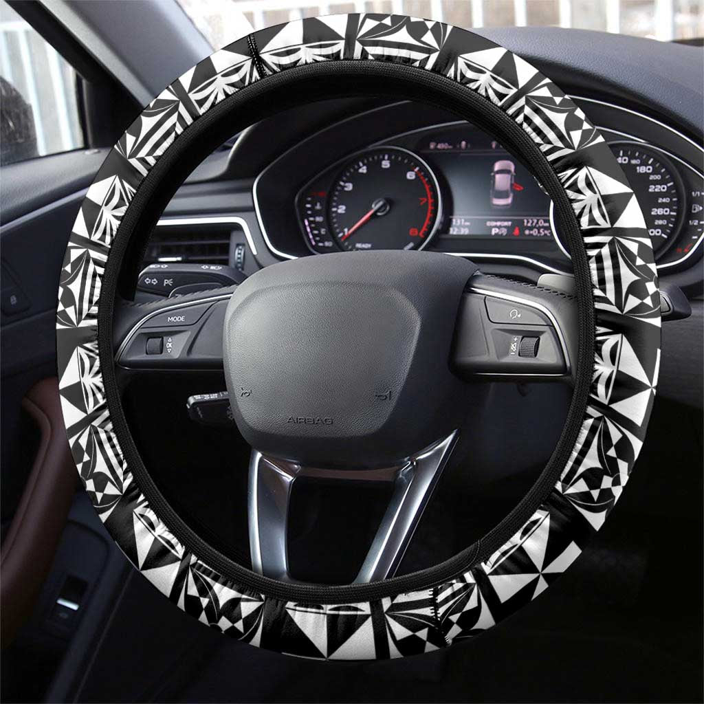 Tonga Constitution Day Steering Wheel Cover Tongan Kupesi Ngatu Pattern LT05 - Polynesian Pride