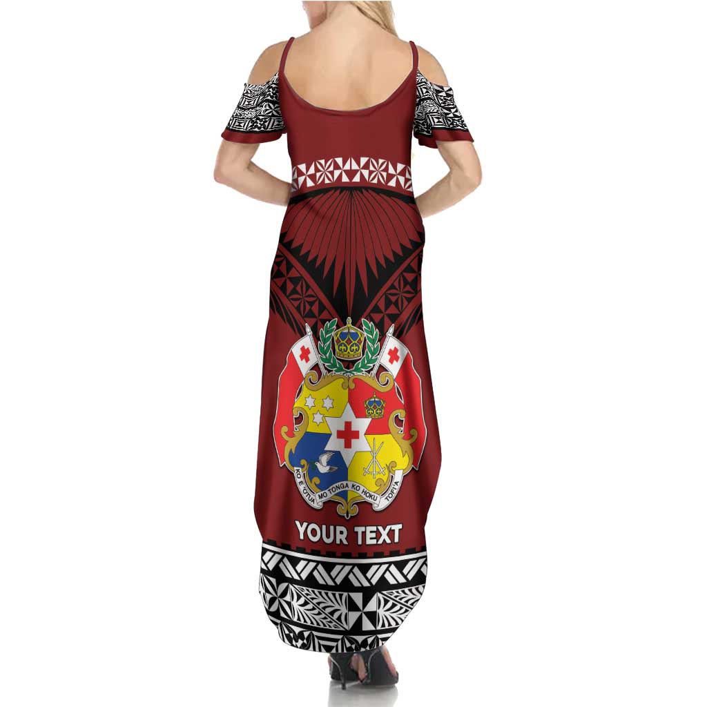 Personalised Tonga Constitution Day Summer Maxi Dress Tongan Kupesi Ngatu Pattern LT05 - Polynesian Pride
