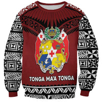Personalised Tonga Constitution Day Sweatshirt Tongan Kupesi Ngatu Pattern LT05 Unisex Red - Polynesian Pride