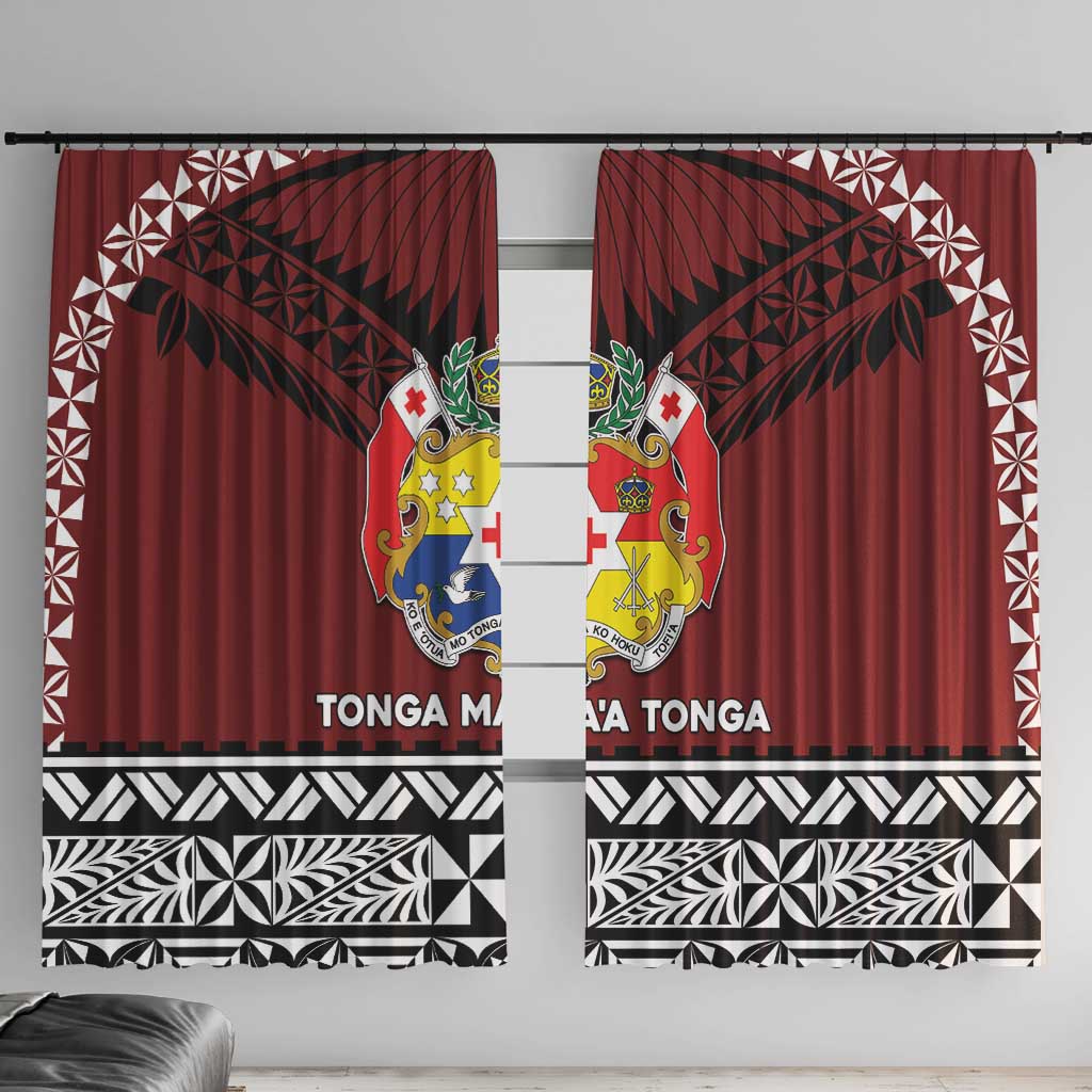 Tonga Constitution Day Window Curtain Tongan Kupesi Ngatu Pattern