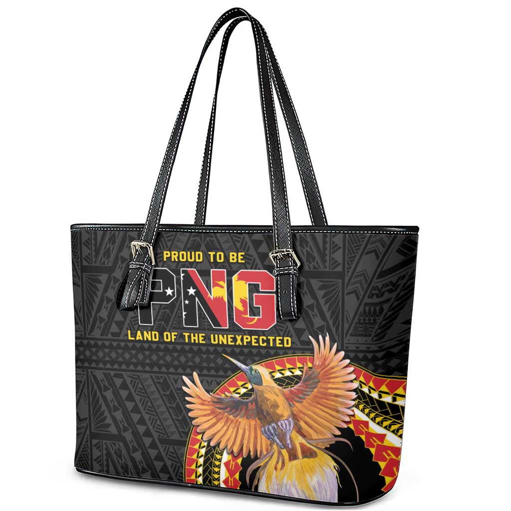 Papua New Guinea Tok Pisin Wik Leather Tote Bag Land Of The Unexpected LT05 - Polynesian Pride