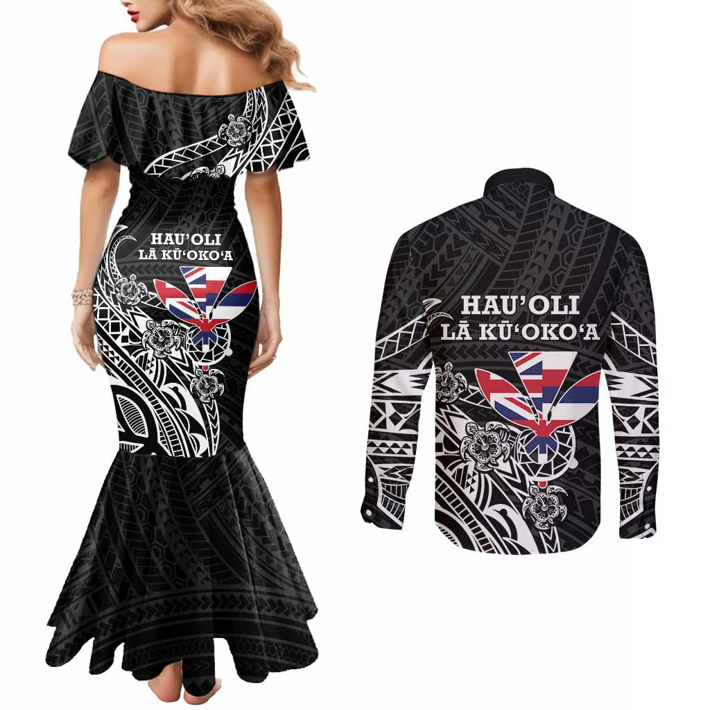 Hawaii November 28th Is My Independence Day Couples Matching Mermaid Dress and Long Sleeve Button Shirt LT05 - Polynesian Pride
