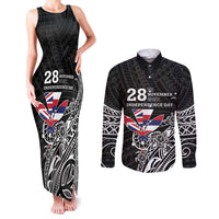 Hawaii November 28th Is My Independence Day Couples Matching Tank Maxi Dress and Long Sleeve Button Shirt LT05 Black - Polynesian Pride