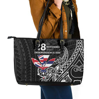 Hawaii November 28th Is My Independence Day Leather Tote Bag LT05 - Polynesian Pride