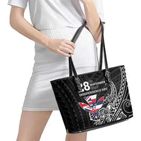 Hawaii November 28th Is My Independence Day Leather Tote Bag LT05 - Polynesian Pride