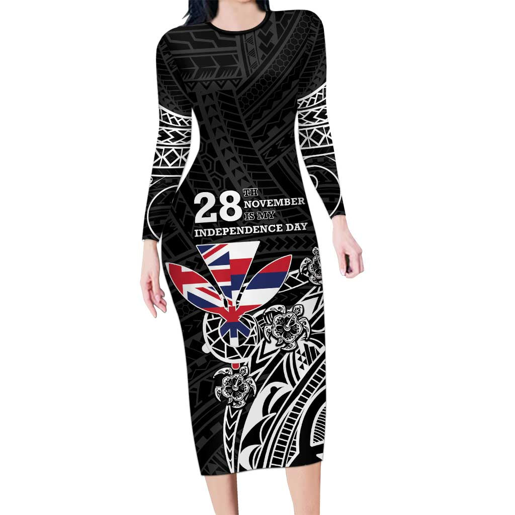 Hawaii November 28th Is My Independence Day Long Sleeve Bodycon Dress