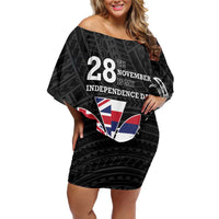 Hawaii November 28th Is My Independence Day Off Shoulder Short Dress LT05 Women Black - Polynesian Pride