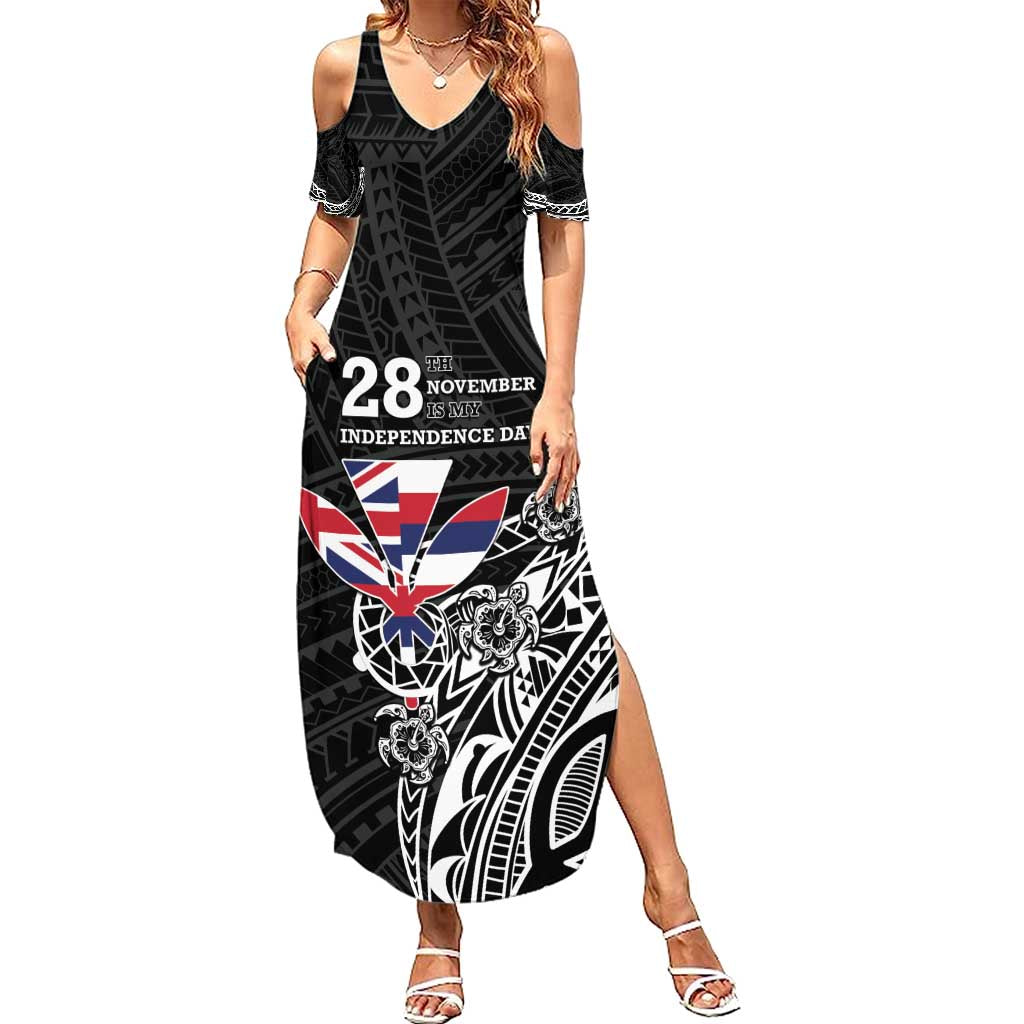 Hawaii November 28th Is My Independence Day Summer Maxi Dress LT05 Women Black - Polynesian Pride