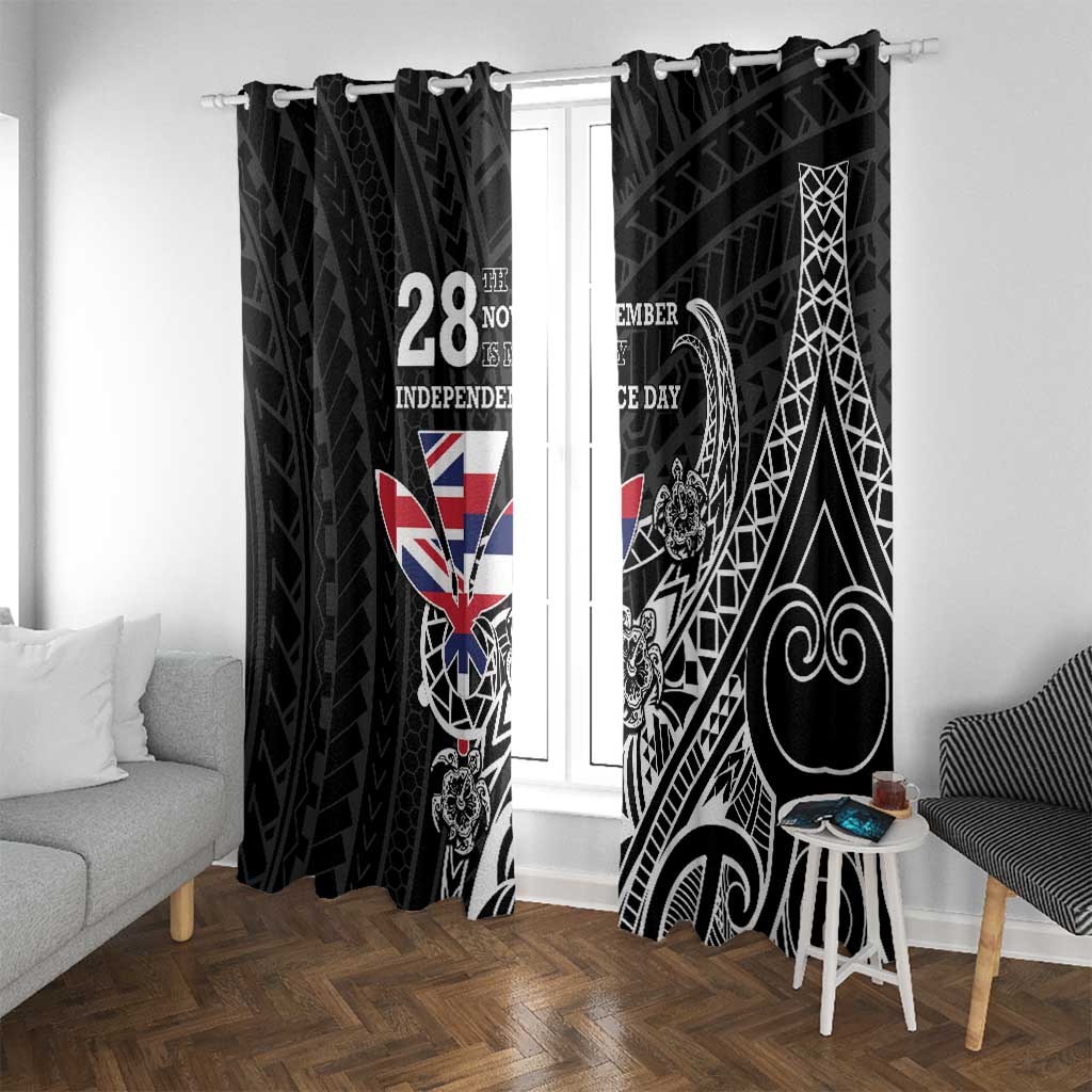 Hawaii November 28th Is My Independence Day Window Curtain LT05 With Grommets Black - Polynesian Pride