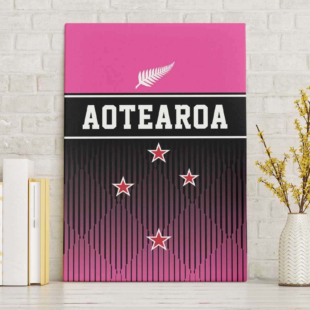 New Zealand Women Cricket Canvas Wall Art Pink Simple Style LT05 Without Frame Pink - Polynesian Pride