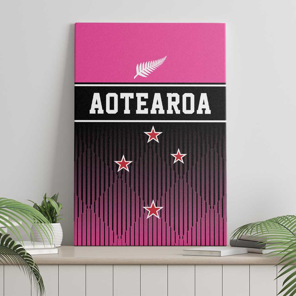 New Zealand Women Cricket Canvas Wall Art Pink Simple Style LT05 - Polynesian Pride