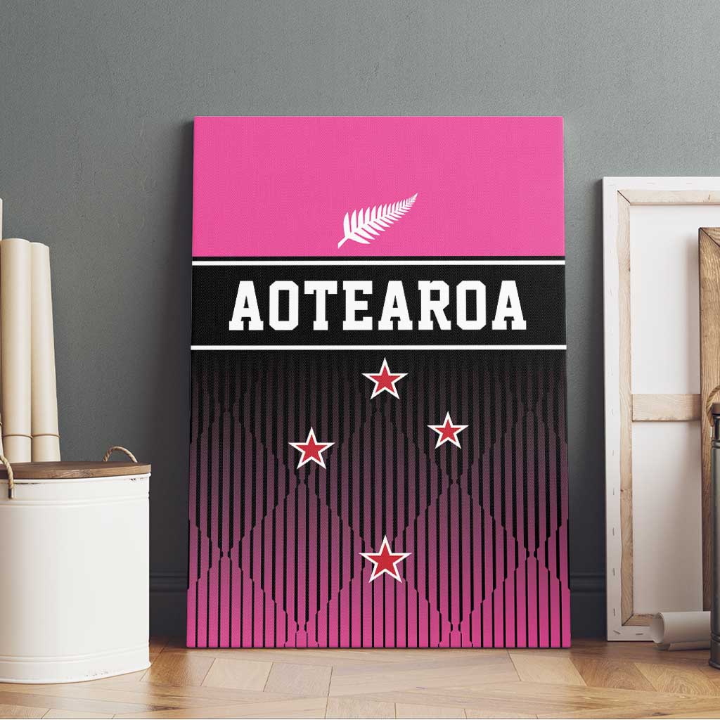 New Zealand Women Cricket Canvas Wall Art Pink Simple Style LT05 - Polynesian Pride