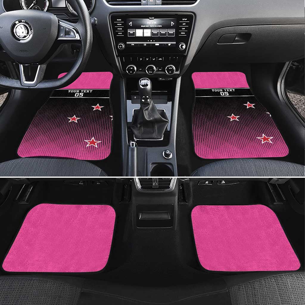 New Zealand Women Cricket Car Mats Pink Simple Style LT05 Set 4pcs Pink - Polynesian Pride