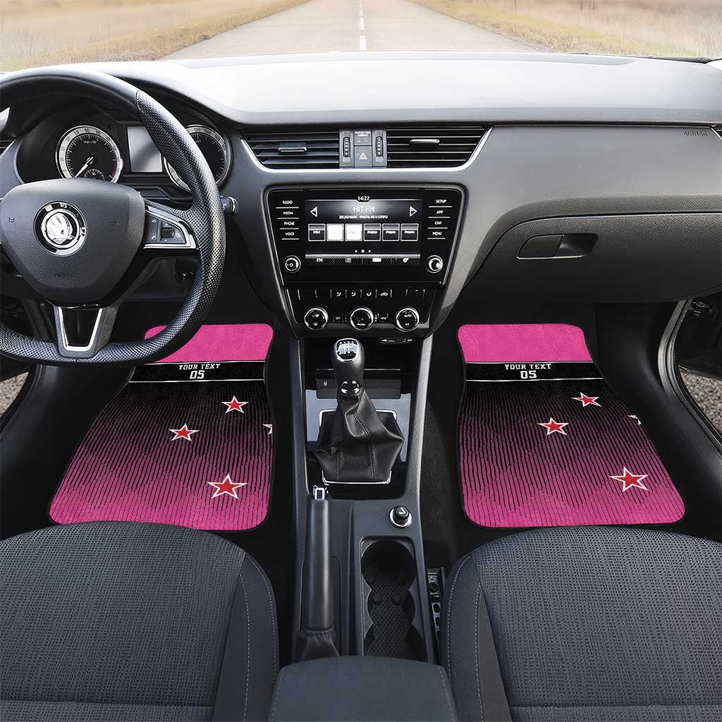 New Zealand Women Cricket Car Mats Pink Simple Style LT05 Set 2pcs - Front Pink - Polynesian Pride