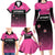 Custom New Zealand Women Cricket Family Matching Long Sleeve Bodycon Dress and Hawaiian Shirt Pink Simple Style