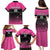 Custom New Zealand Women Cricket Family Matching Puletasi and Hawaiian Shirt Pink Simple Style