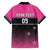 Custom New Zealand Women Cricket Family Matching Puletasi and Hawaiian Shirt Pink Simple Style