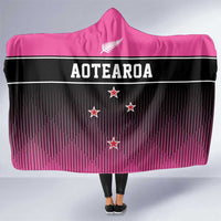 New Zealand Women Cricket Hooded Blanket Pink Simple Style LT05 One Size Pink - Polynesian Pride