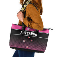 New Zealand Women Cricket Leather Tote Bag Pink Simple Style LT05 Pink - Polynesian Pride