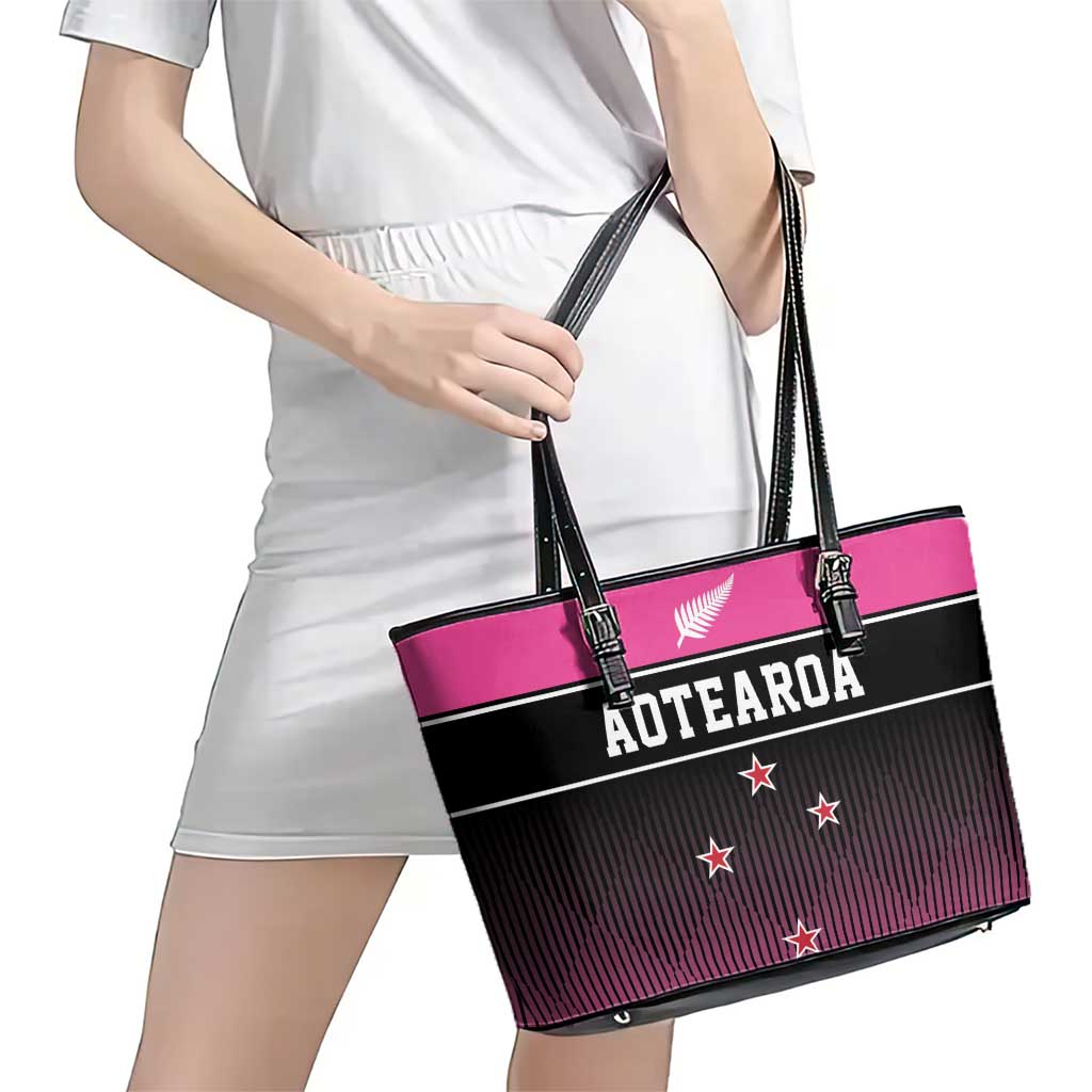 New Zealand Women Cricket Leather Tote Bag Pink Simple Style LT05 - Polynesian Pride