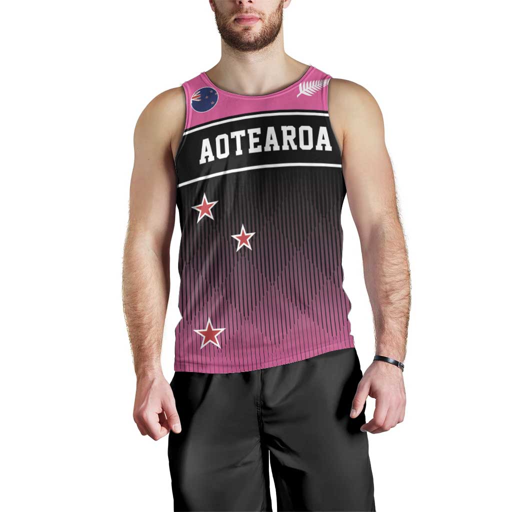 Custom New Zealand Women Cricket Men Tank Top Pink Simple Style LT05 - Polynesian Pride