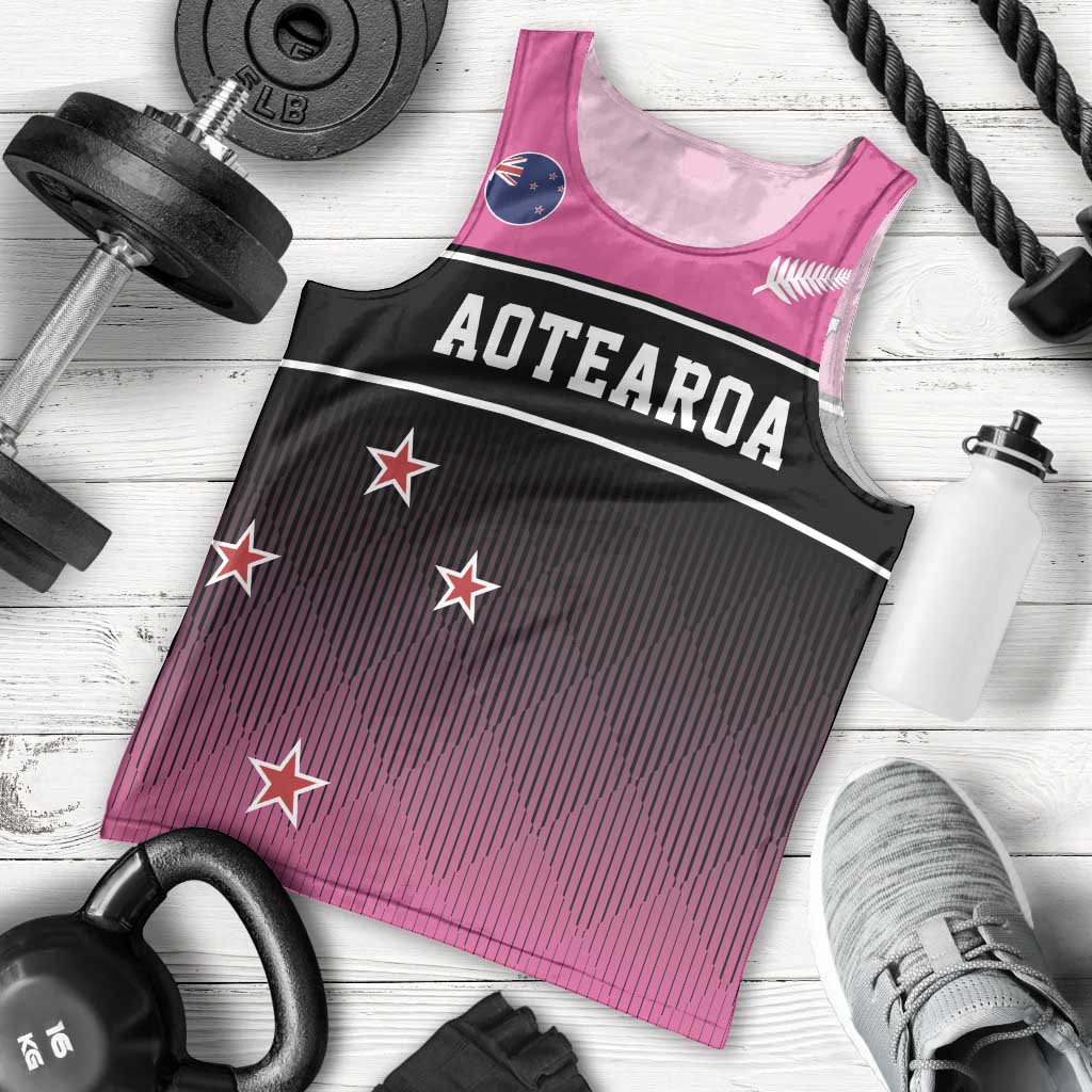 Custom New Zealand Women Cricket Men Tank Top Pink Simple Style LT05 - Polynesian Pride