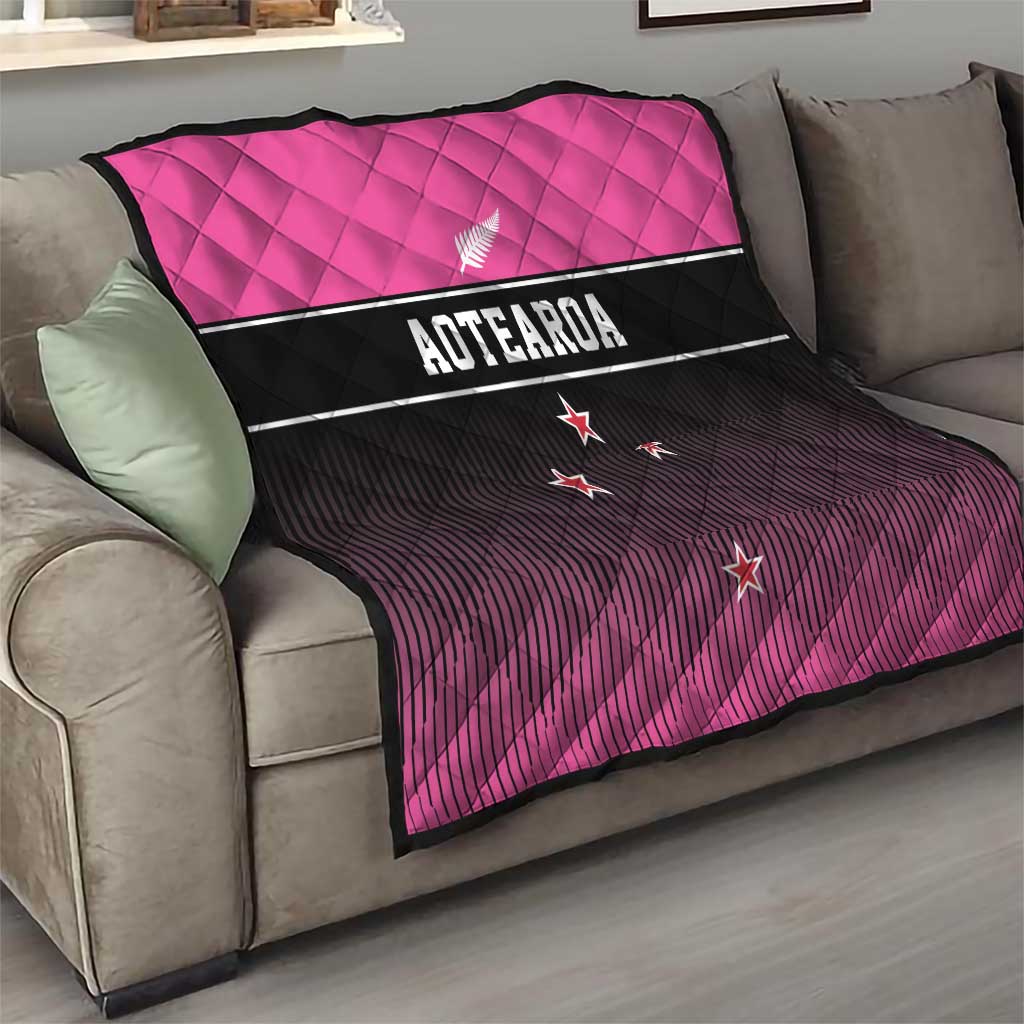New Zealand Women Cricket Quilt Pink Simple Style
