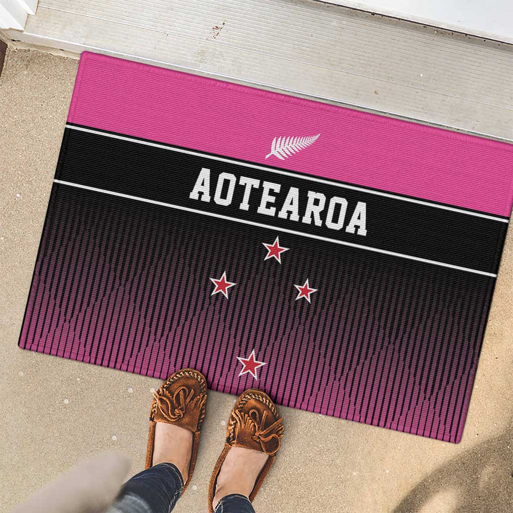 New Zealand Women Cricket Rubber Doormat Pink Simple Style LT05 - Polynesian Pride