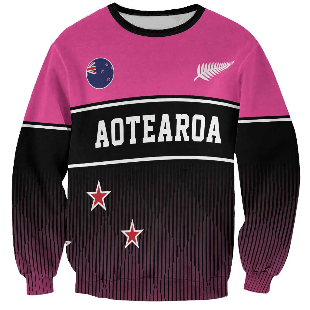 Custom New Zealand Women Cricket Sweatshirt Pink Simple Style LT05 Unisex Pink - Polynesian Pride