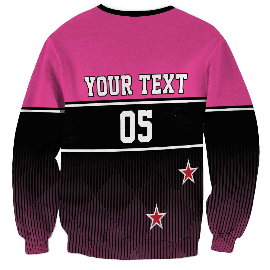 Custom New Zealand Women Cricket Sweatshirt Pink Simple Style LT05 - Polynesian Pride