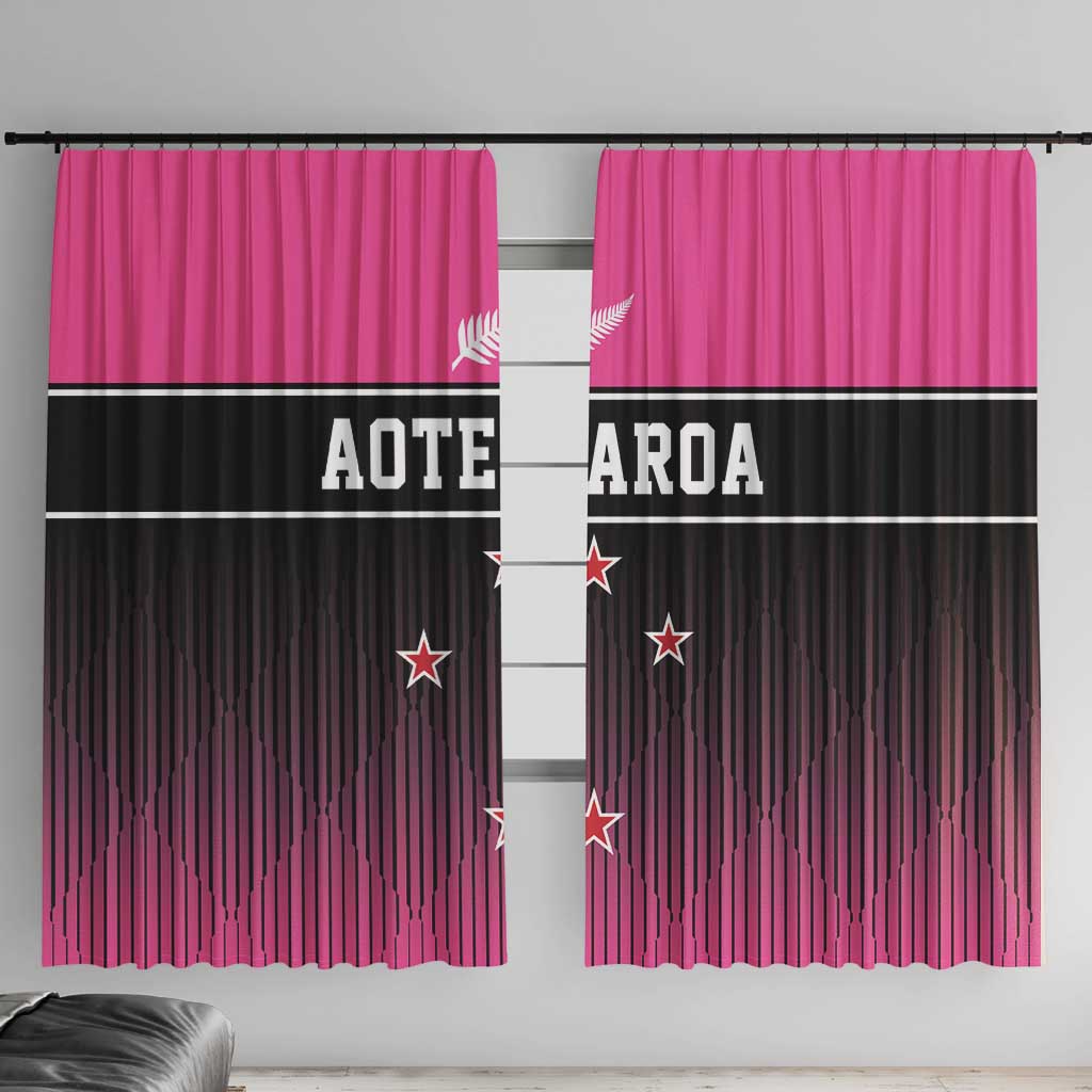 New Zealand Women Cricket Window Curtain Pink Simple Style LT05 With Hooks Pink - Polynesian Pride