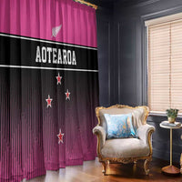 New Zealand Women Cricket Window Curtain Pink Simple Style LT05 - Polynesian Pride