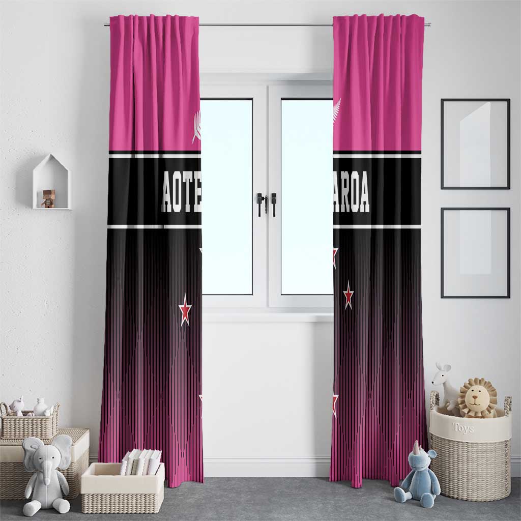 New Zealand Women Cricket Window Curtain Pink Simple Style LT05 - Polynesian Pride