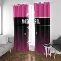 New Zealand Women Cricket Window Curtain Pink Simple Style LT05 With Grommets Pink - Polynesian Pride